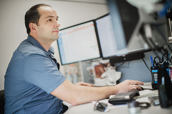 Developer working on the Safety On Site progressive web application